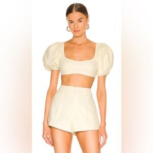 NWT For Love and Lemons Courtney Gabardine
Puff Sleeve Cropped Top size XS
